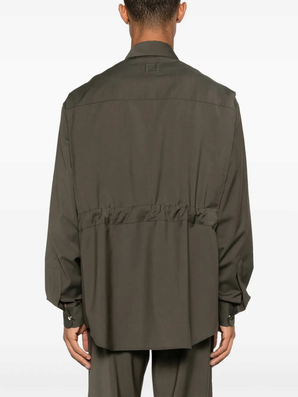 FENDI Overhemd met geplooid detail Groen