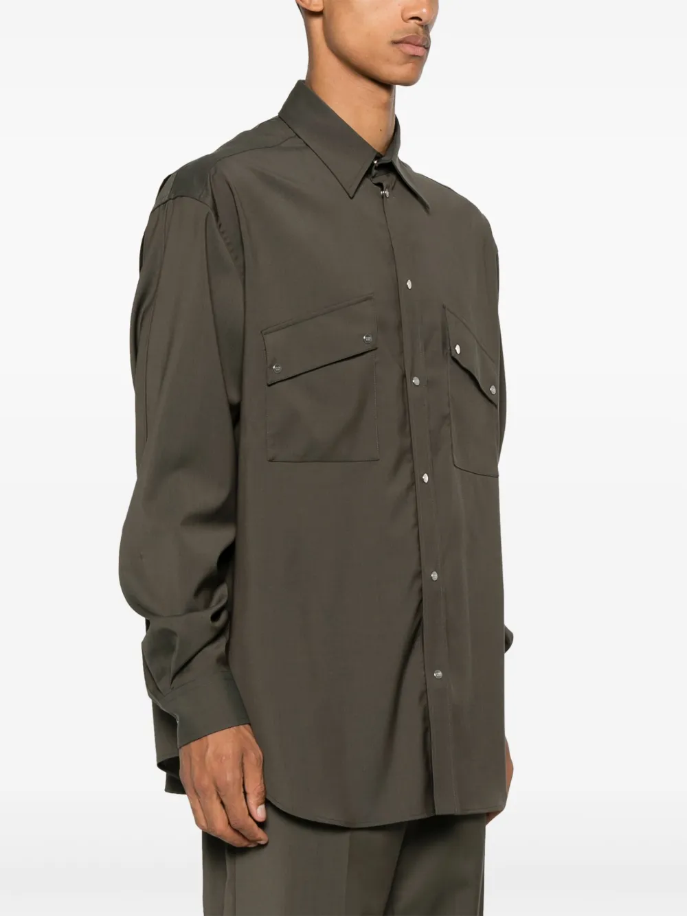 FENDI Overhemd met geplooid detail Groen