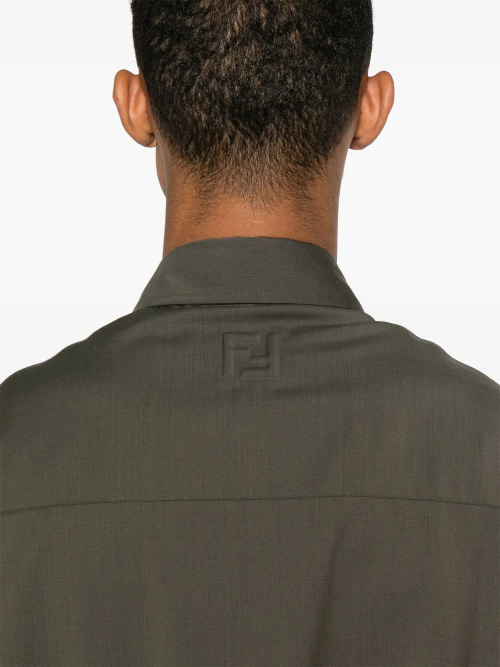 FENDI Overhemd met geplooid detail Groen