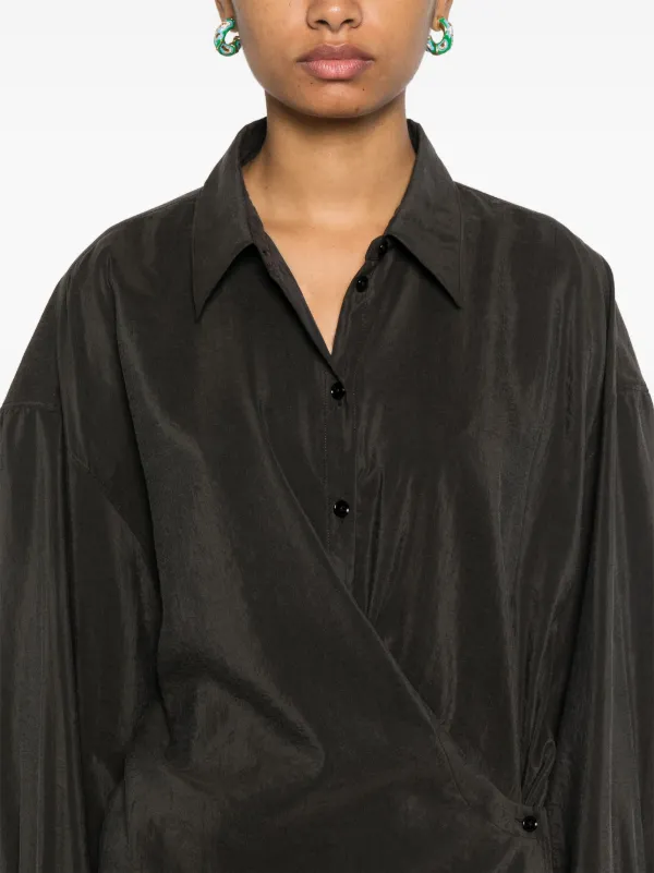 LEMAIRE Twisted straight-collar Shirt | Black | FARFETCH