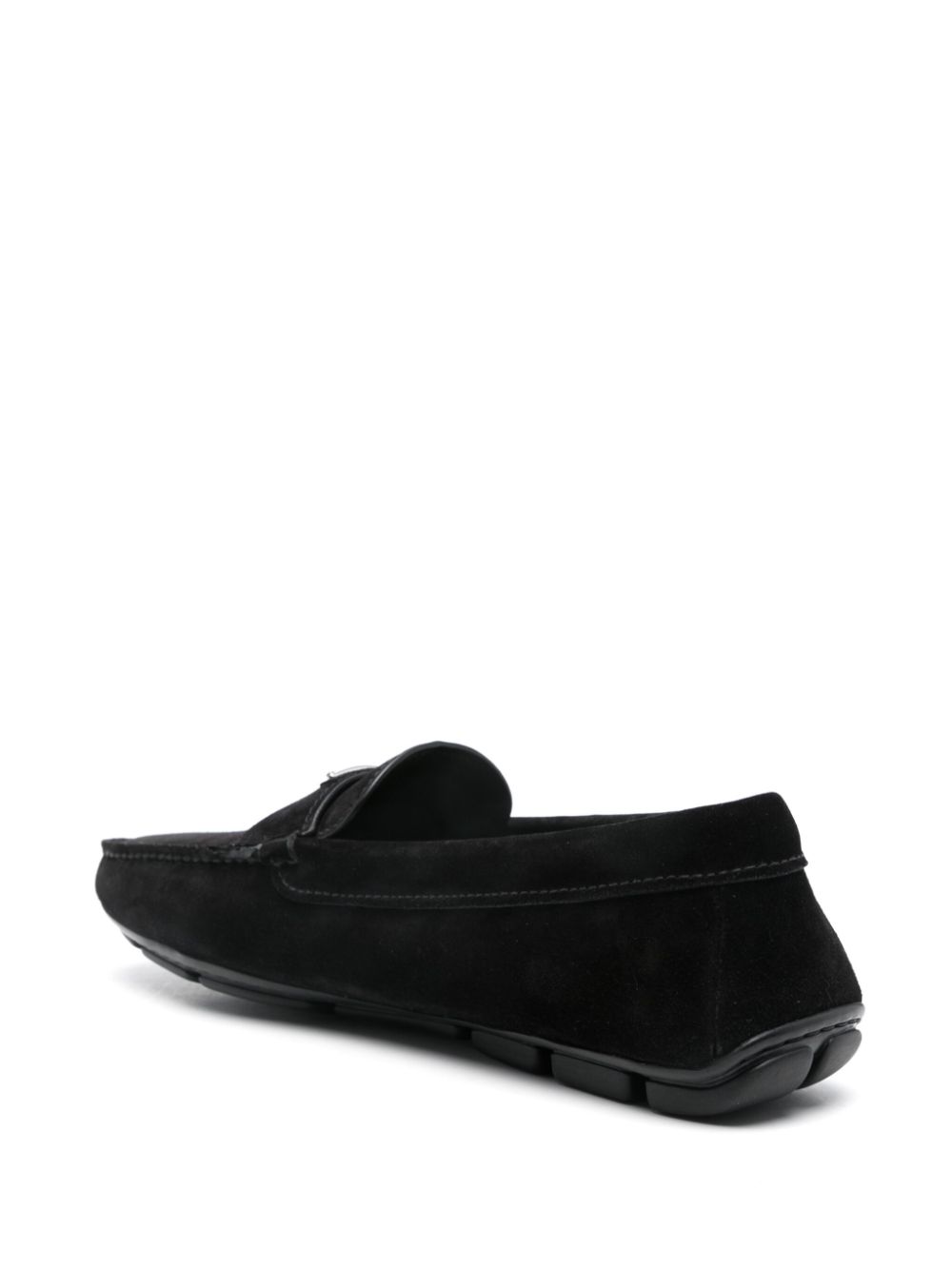 Prada Loafers met logoplakkaat Zwart