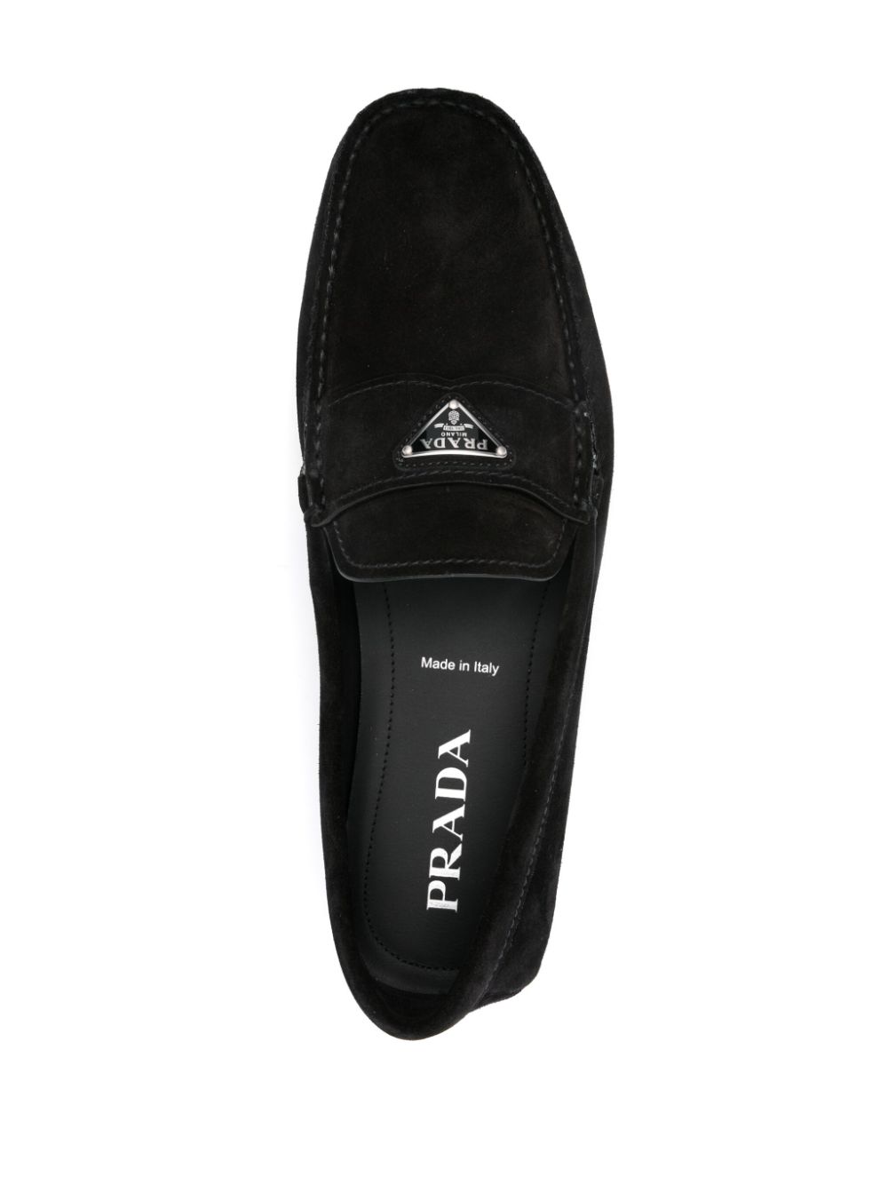 Prada Loafers met logoplakkaat Zwart