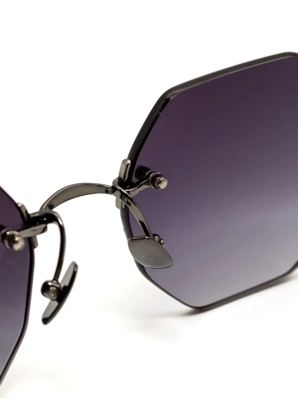 Yohji Yamamoto Zonnebril met rond montuur Zilver