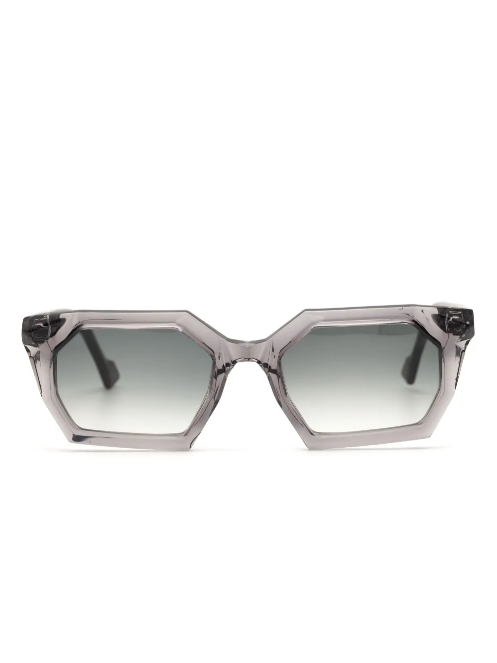 Yohji Yamamoto Zonnebril met geometrisch montuur Grijs