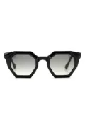Yohji Yamamoto geometric-frame sunglasses - Black
