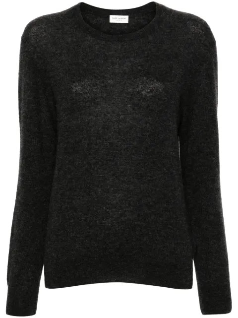 Saint Laurent suéter con cuello redondo