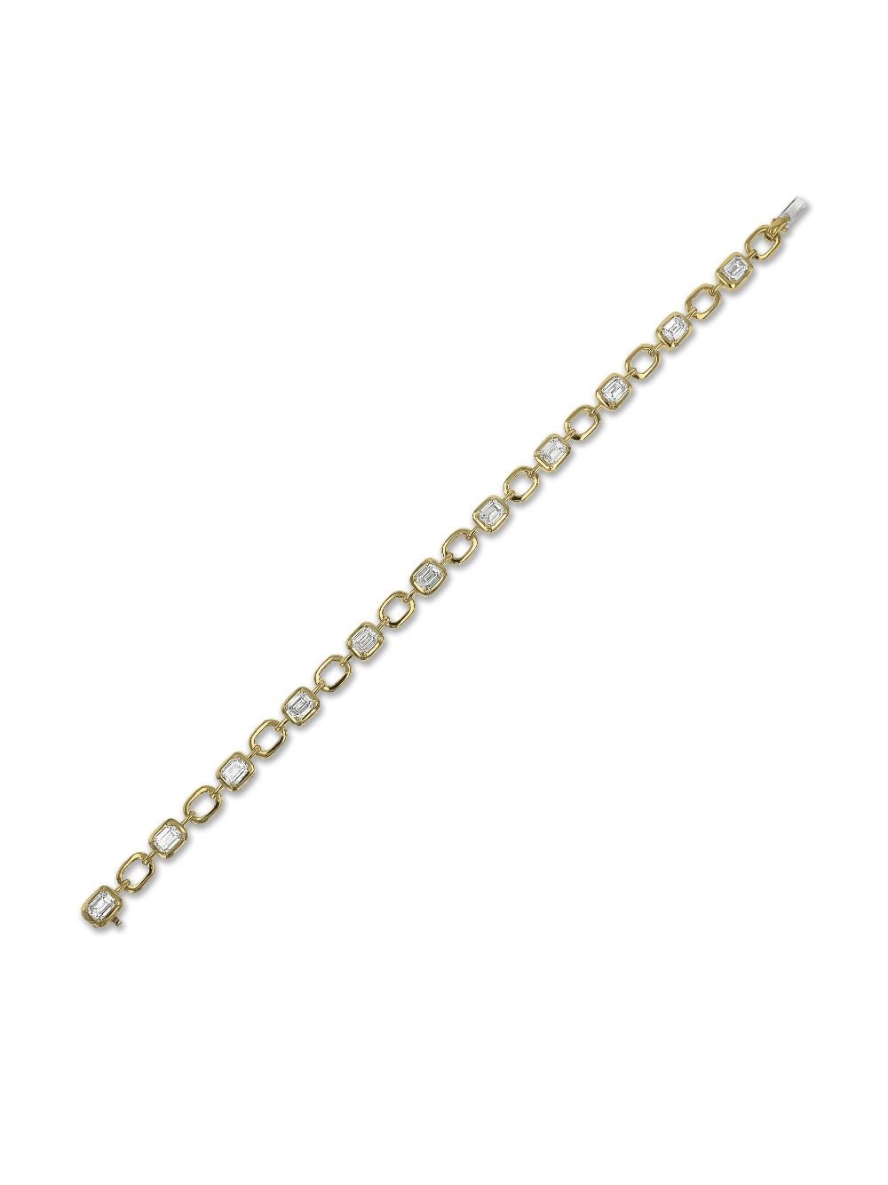 Pragnell 18kt yellow gold Skimming Stone diamond bracelet - Goud