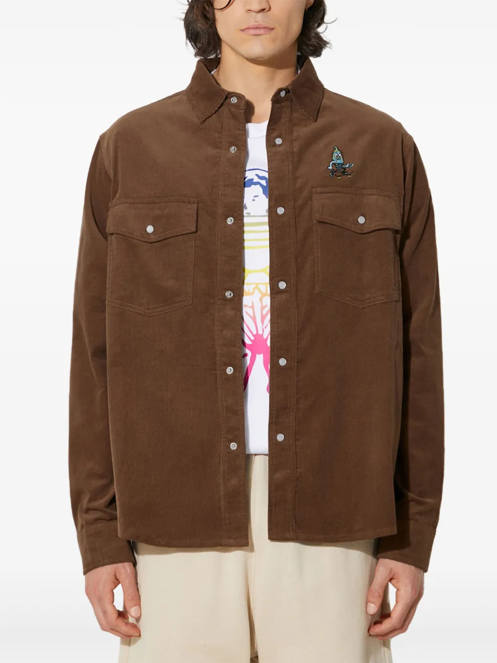 ICECREAM logo-print shirt | Brown | Image 1