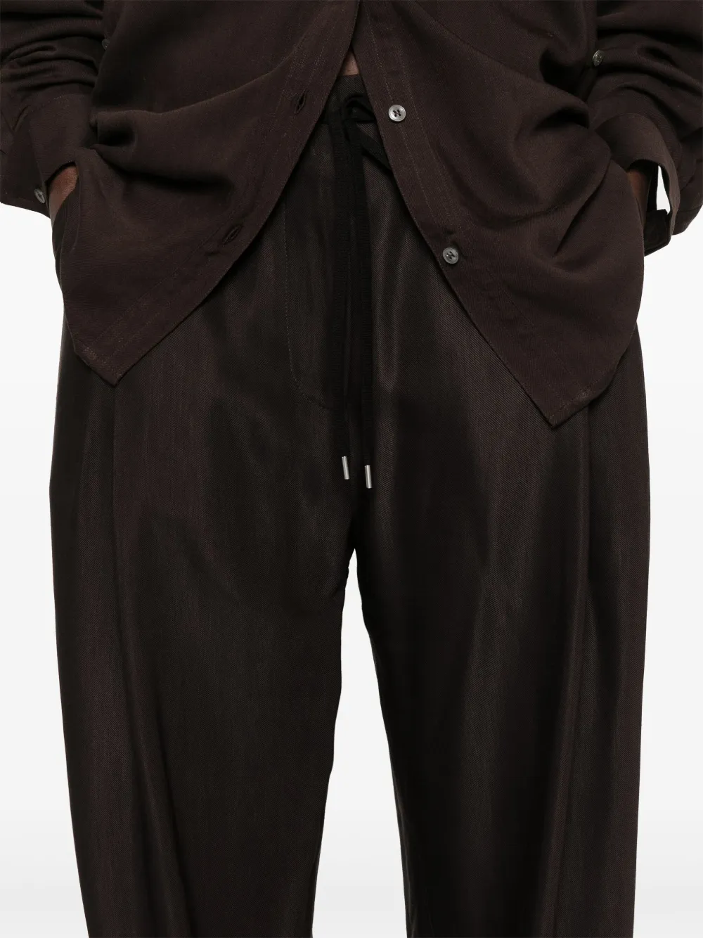 Studio Nicholson Leven broek Bruin