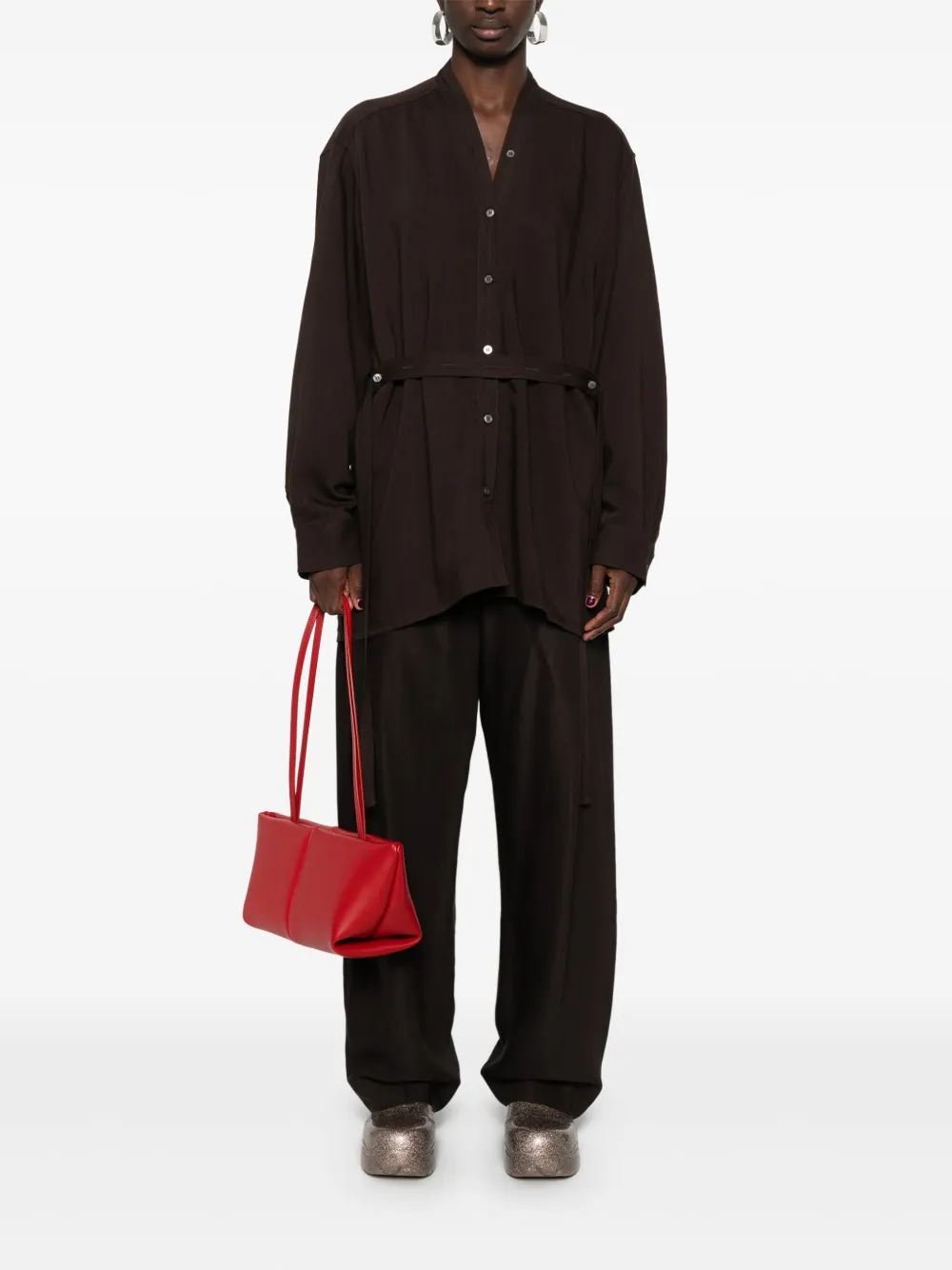 Studio Nicholson Leven broek - Bruin