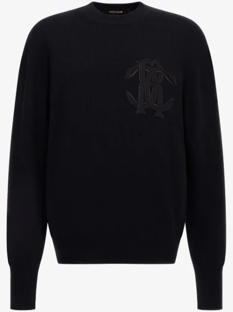 Roberto Cavalli sweat en laine à logo brodé