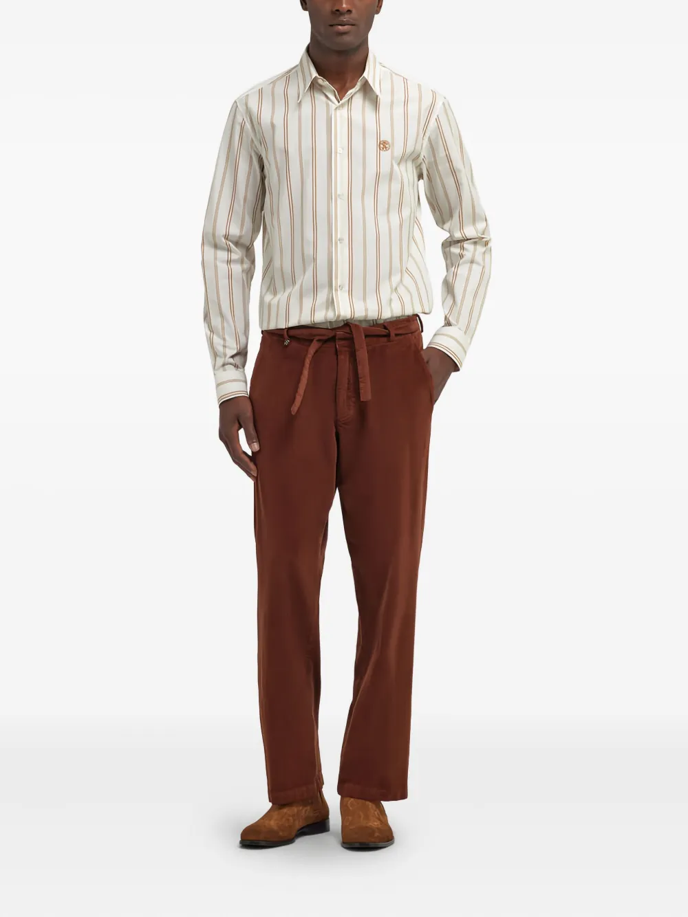 Roberto Cavalli striped-pattern buttoned shirt - Beige
