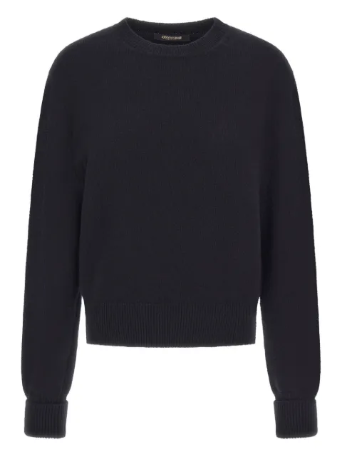 Roberto Cavalli rose-embellished wool sweater