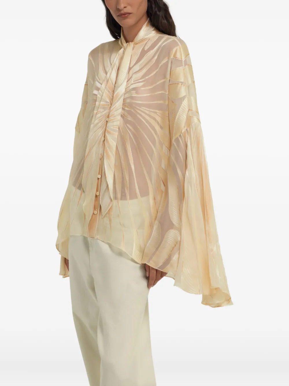Roberto Cavalli Satijnen blouse Beige