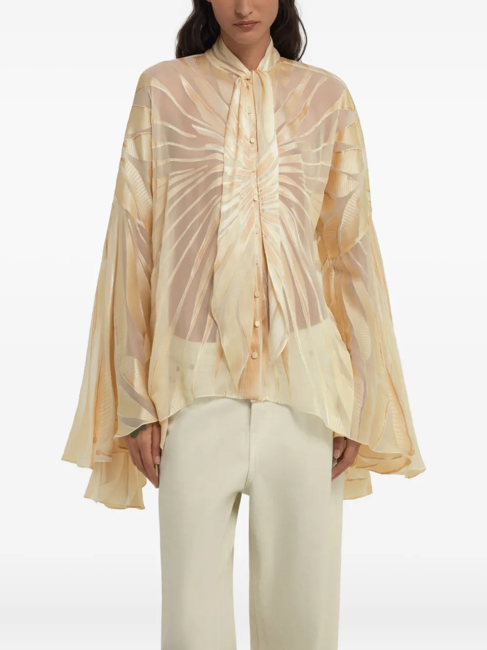 Roberto Cavalli Satijnen blouse Beige