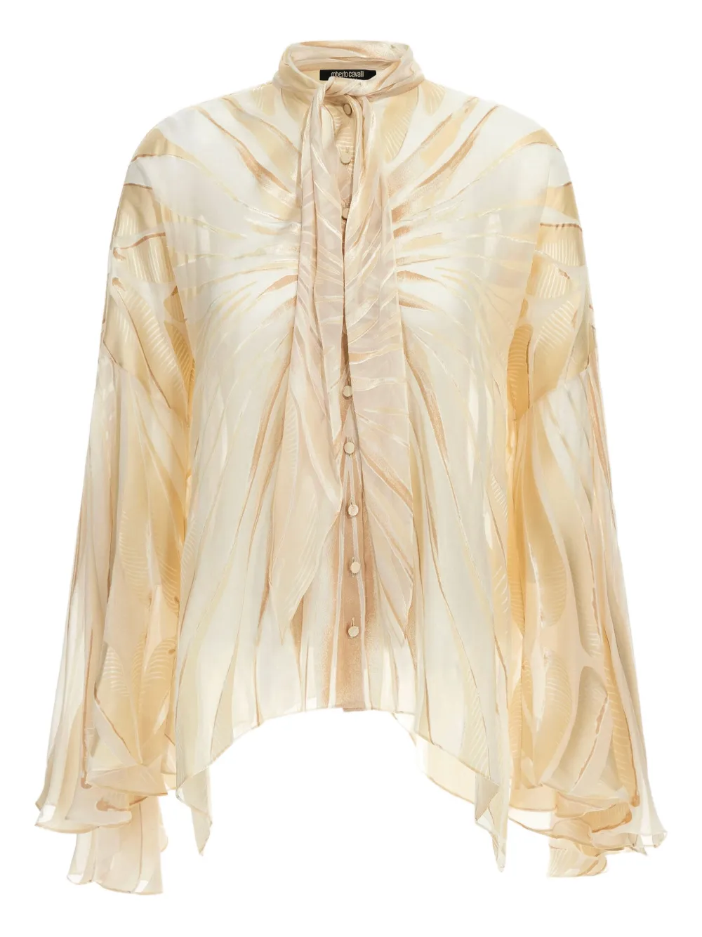 Roberto Cavalli Satijnen blouse Beige