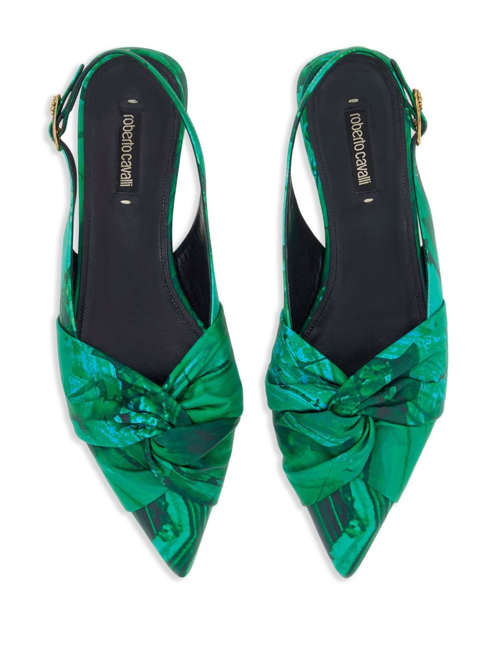 Shop Roberto Cavalli Le Pettegole Slingback Pumps In Green