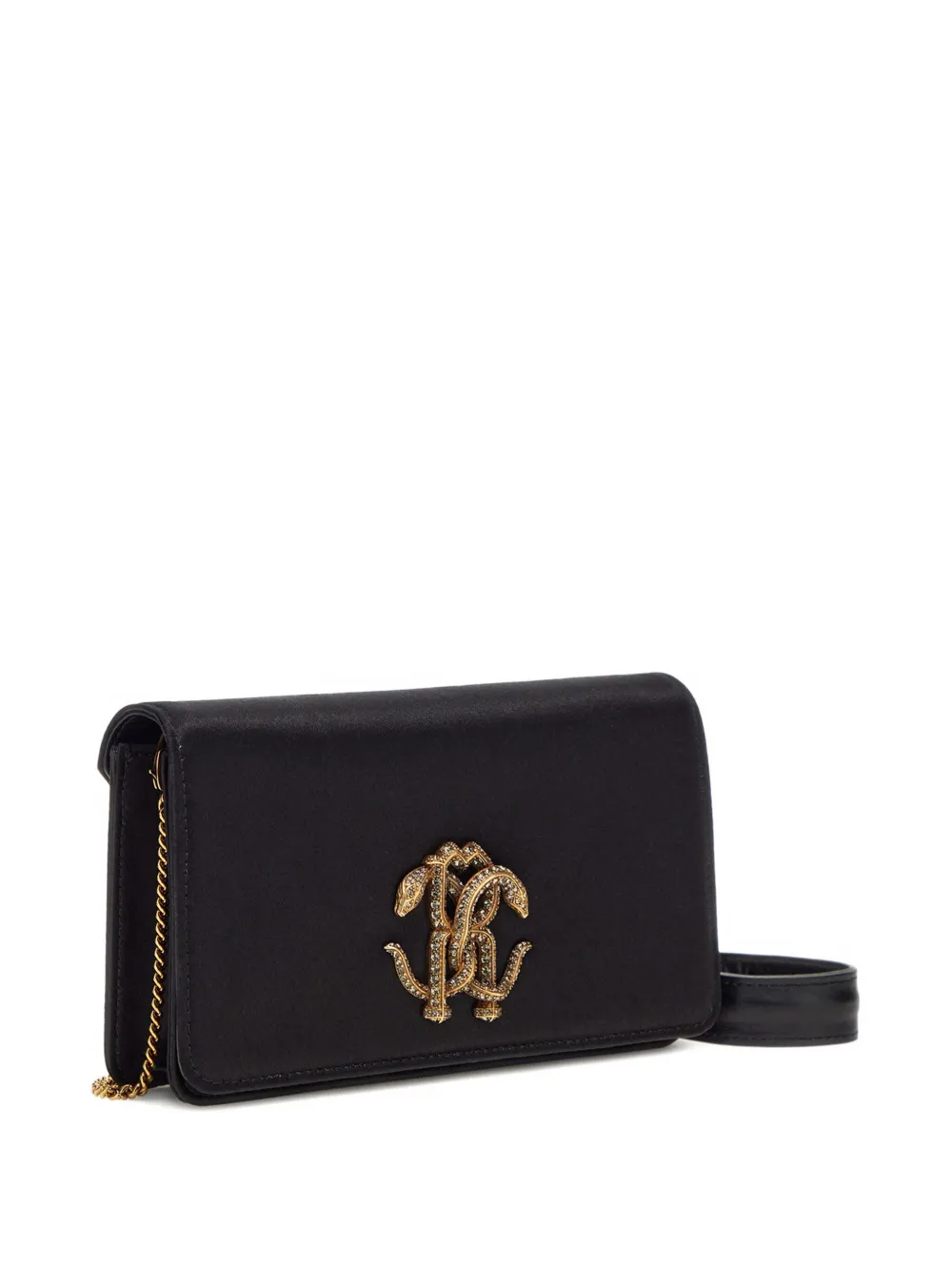 Roberto Cavalli Mirror Snake crossbodytas met plakkaat Zwart