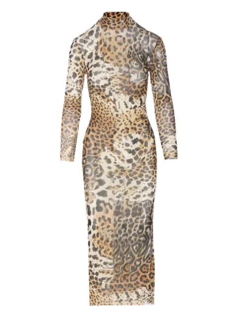 Roberto Cavalli vestido midi con estampado de leopardo