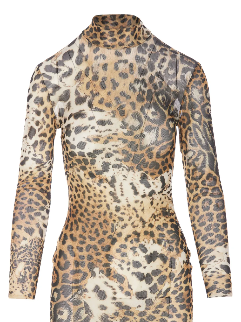 Roberto Cavalli Midi-jurk met luipaardprint Beige