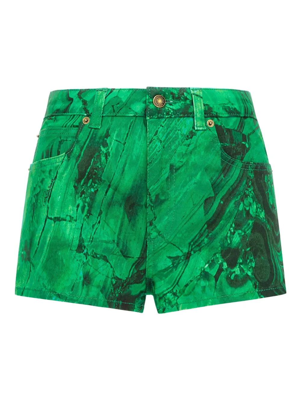 Roberto Cavalli Shorts met abstracte print Groen