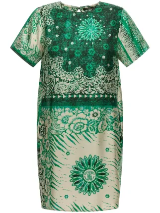 Roberto Cavalli Bandana Print Silk Mini Dress | Green | FARFETCH Roberto Cavalli Bandana Print Silk Mini Dress | Green | FARFETCH