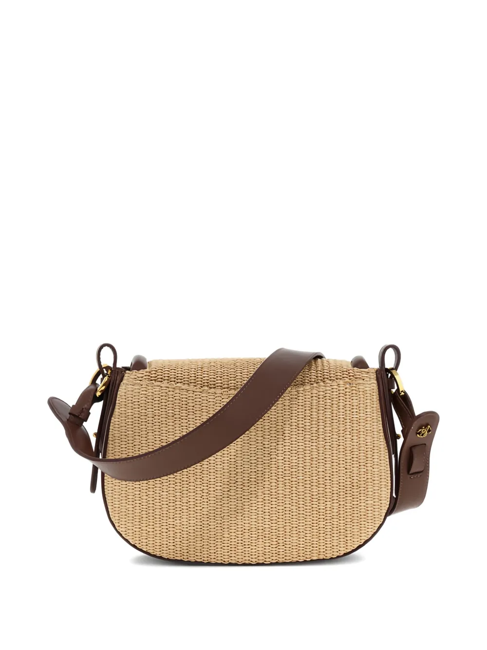 Roberto Cavalli Fang Woven Shoulder Bag In Neutral