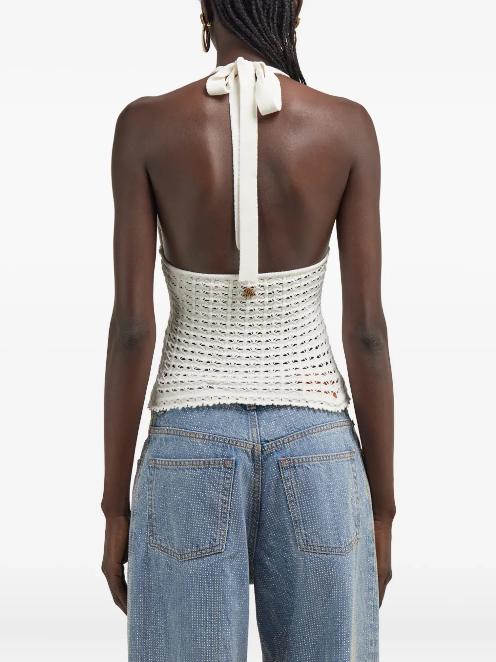 Roberto Cavalli Gebreide top met halternek Wit