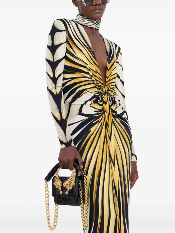 Roberto Cavalli Robe Longue à Imprimé Ray Of Gold Or FARFETCH TN