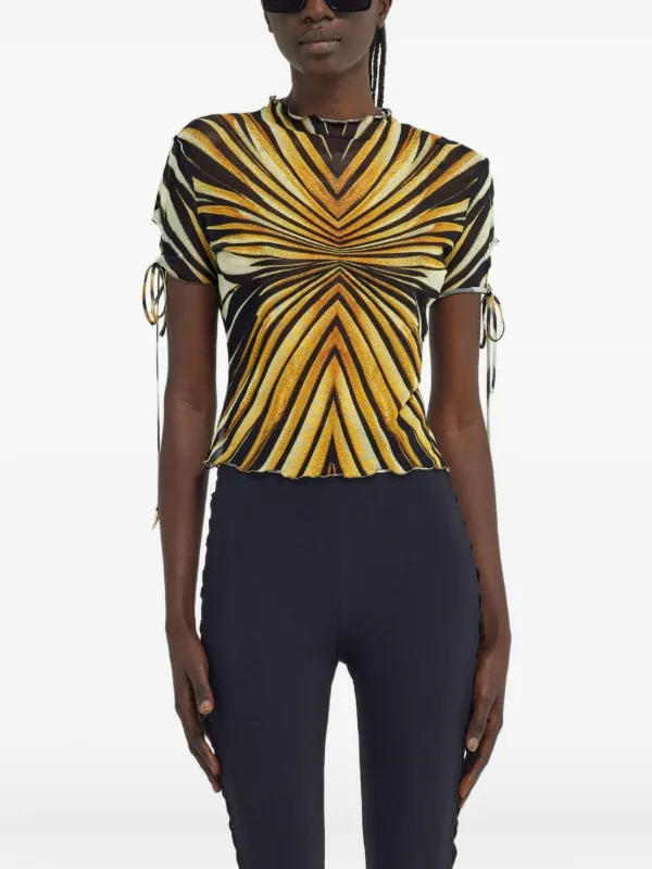 printed flared trousers