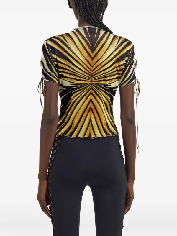printed flared trousers