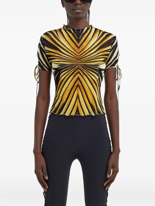 printed flared trousers