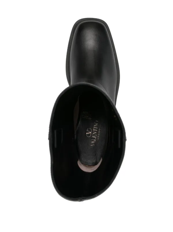 残りわずか！【VALENTINO GARAVANI】Vロゴレザーアンクルブーツ Valentino】Vロゴ レザー アンクルブーツ【送料関税込】