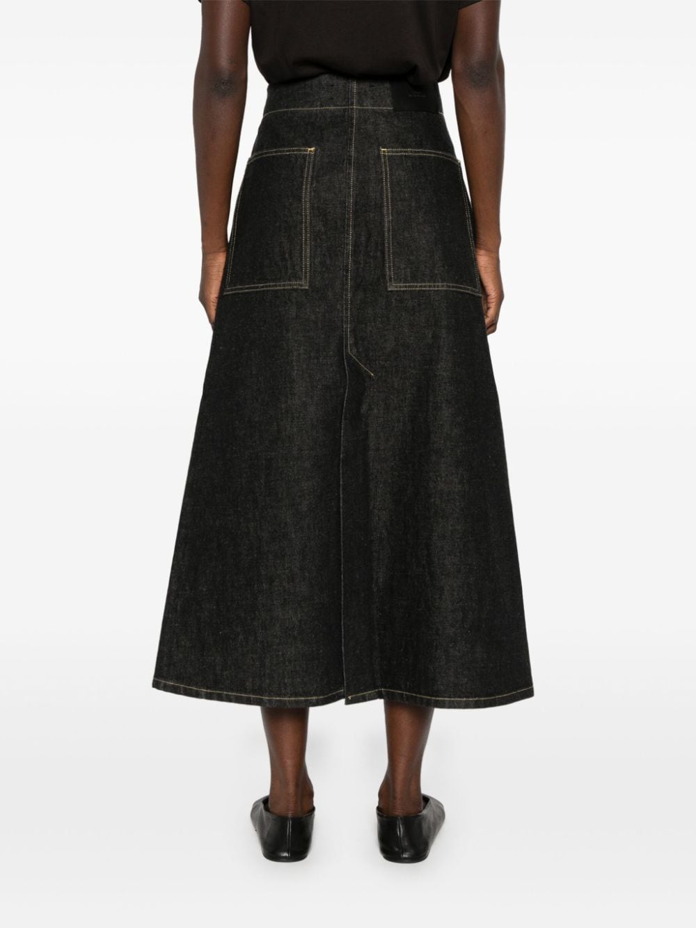 Shop Studio Nicholson Garner Midi Skirt In Black