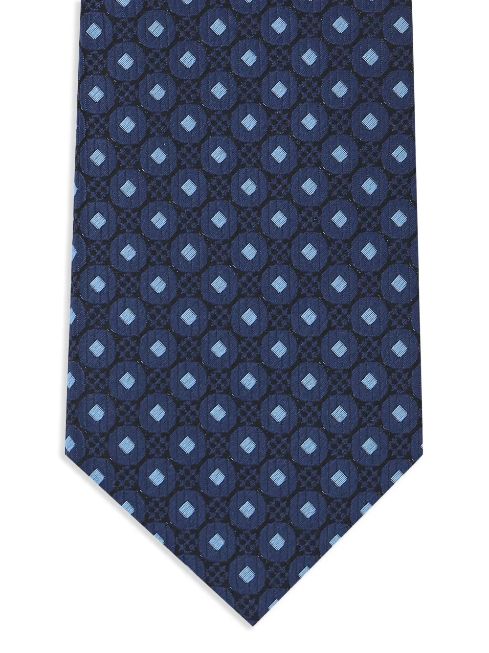 Zegna geometric-print silk tie - Blauw