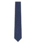 Zegna geometric-print silk tie - Blue