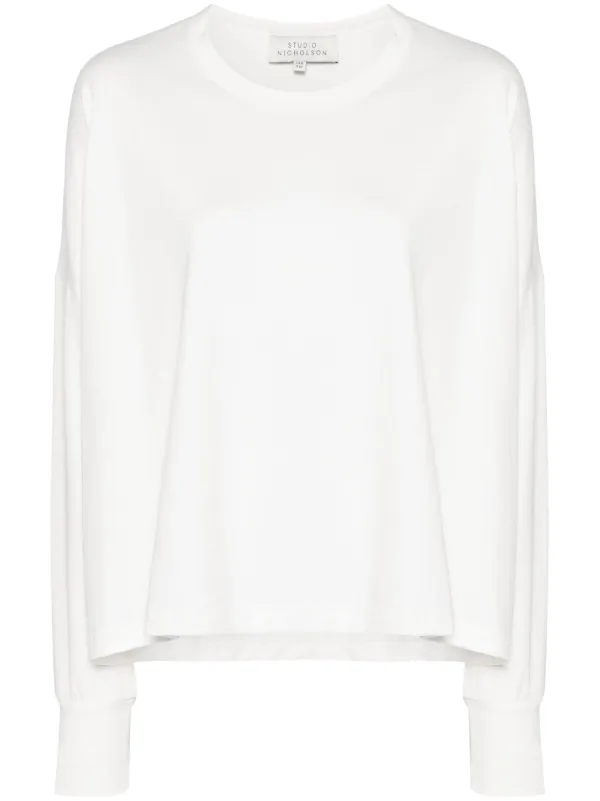 スタジオニコルソン ホワイト 長袖Tシャツ スタジオニコルソン SNJP