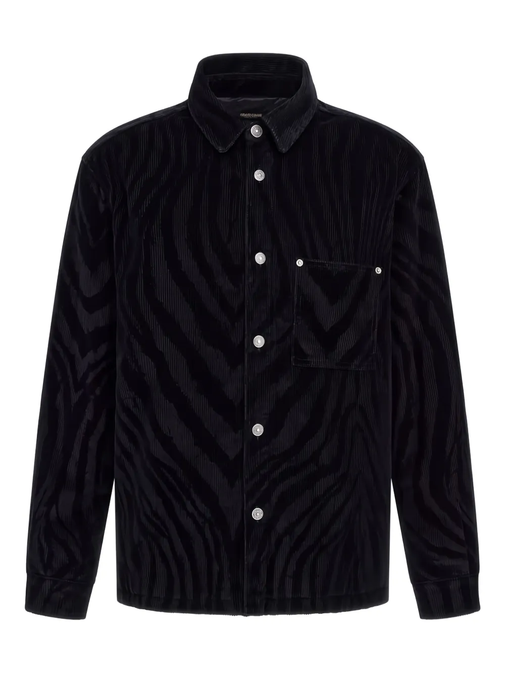 Roberto Cavalli zebra-print chest-pocket shirt | Black | Image 1