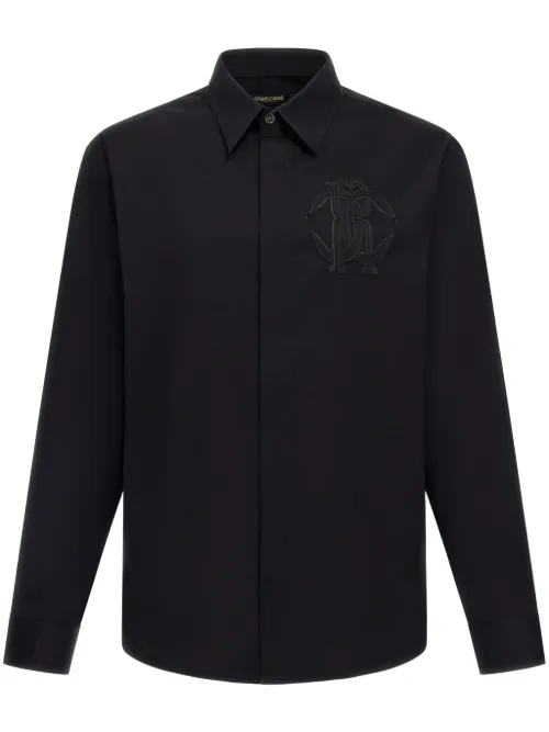 Chemise à logo brodé - Roberto Cavalli - Modalova
