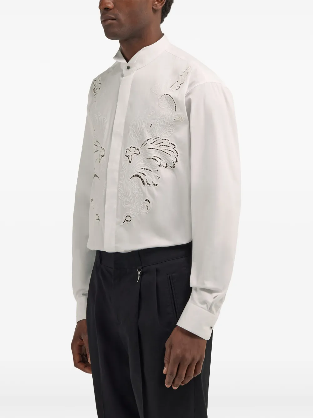 Roberto Cavalli Overhemd met broderie anglaise Wit