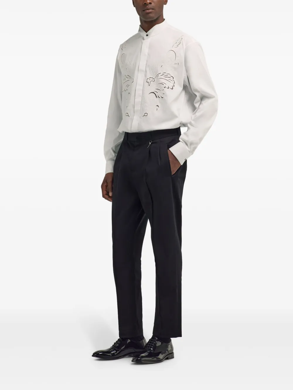 Roberto Cavalli broderie anglaise detail shirt - Wit