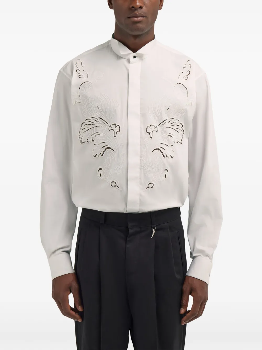 Roberto Cavalli Overhemd met broderie anglaise Wit