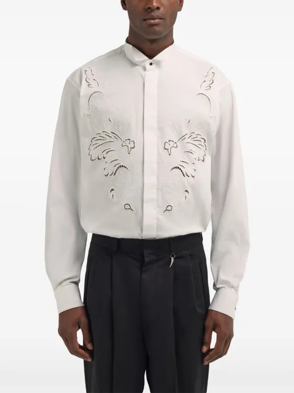 経典ブランド Anglaise Broderie Cavalli Roberto Detail White | Shirt トップス