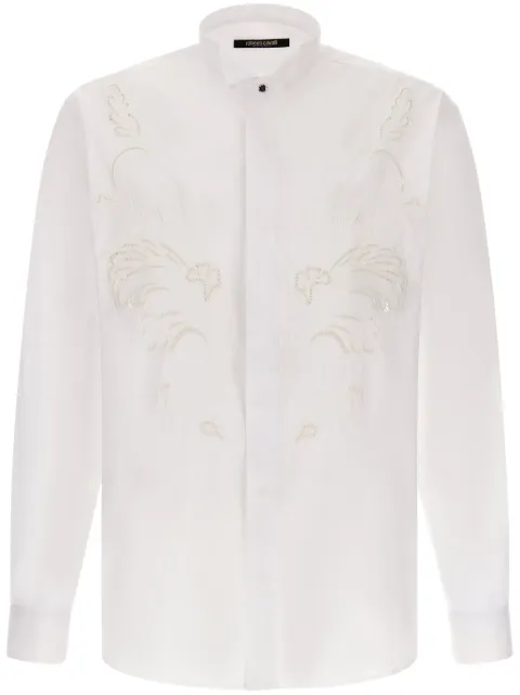 Roberto Cavalli camisa con bordado inglés