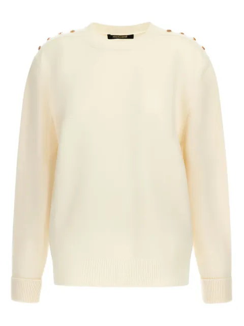 Roberto Cavalli button-embellished wool sweater