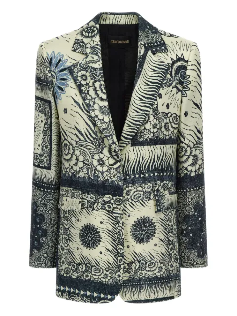 Roberto Cavalli bandana-print blazer