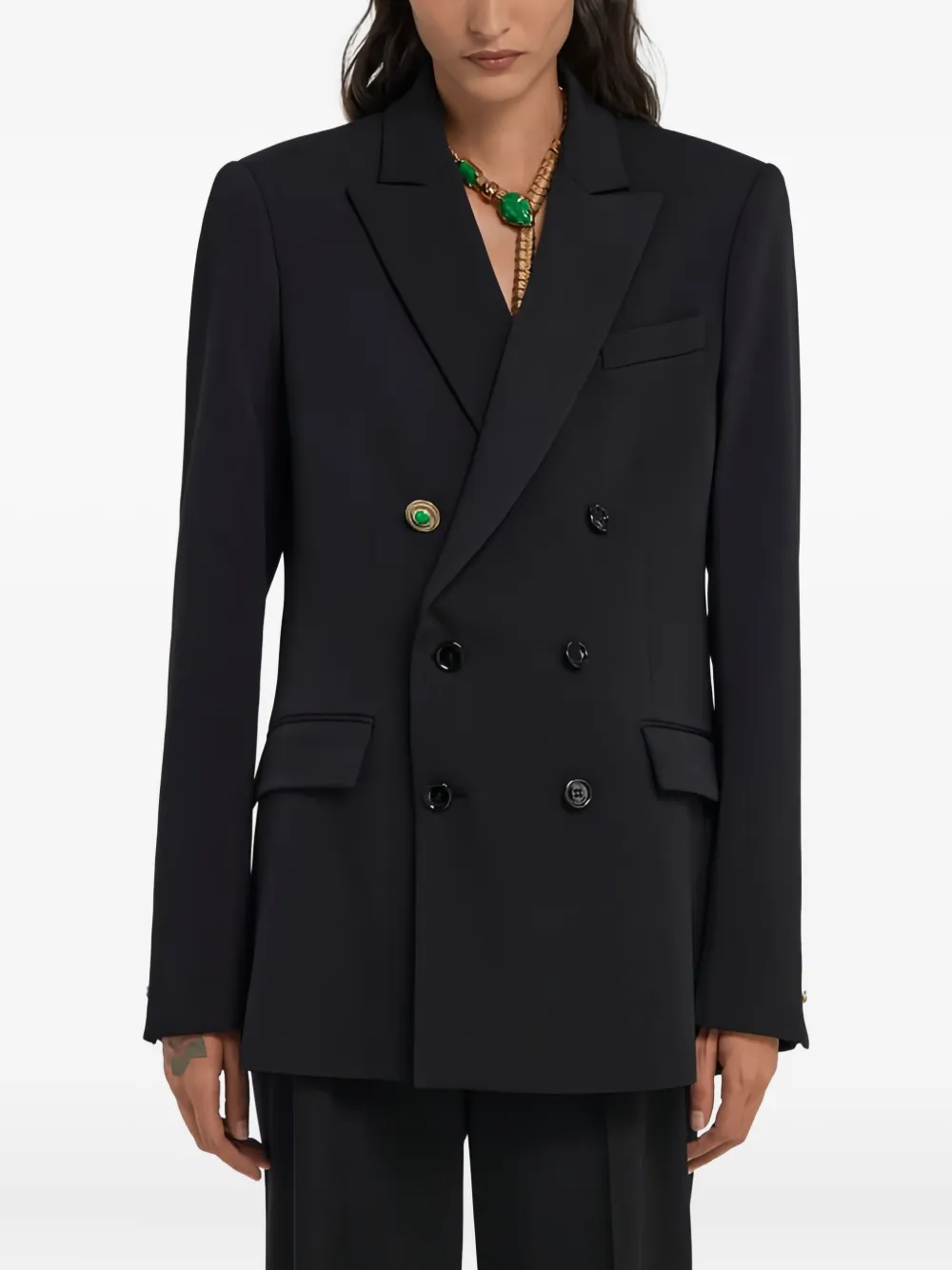 Roberto Cavalli Double-breasted Blazer In Black