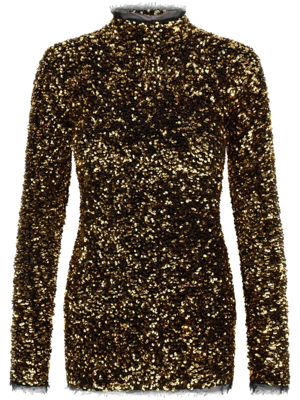 green emerald velvet dress Karma Long Sleeve Keyhole Back Sequin Dress White– Selfie Leslie main image 0
