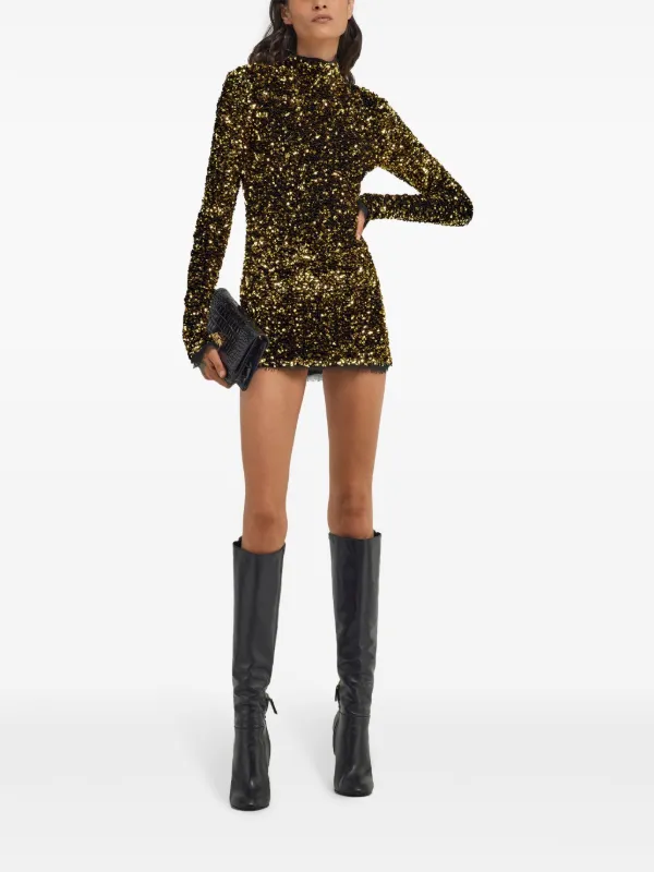 Roberto Cavalli vestido corto bordado con lentejuelas