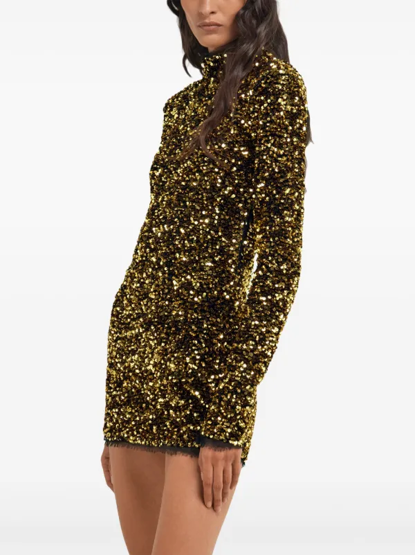 Roberto Cavalli sequin-embellished Mini Dress | Gold | FARFETCH